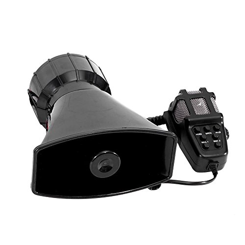 AUXMART 100W 12V Car Siren Horn 7 Tone Sound Car Siren Vehicle Horn with Mic PA Speaker - Thumbnail 4