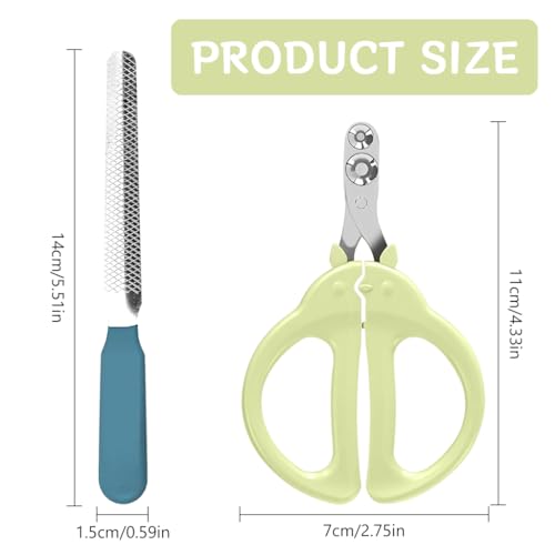 Image of Qpets Cat Nail Clipper, Upgrade Cat Nail Cutter, Dual Hole Pet Nail Nail Cutter for Cat, Stainless Steel Nail Trimmer with Nail File Pet Grooming Tools