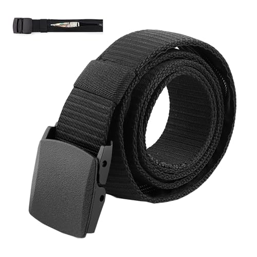 Image of Money Belt for Men Security Belt, with Hidden Money Pocket, Nylon | Cashsafe Anti-Theft Wallet Non-Metal Buckle, Money Belts for Travel, Security Money Belt, Military Tactical Mens