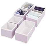 ZWEI GRÖßEN: Mit Maßen von je 14,0 cm x 14,0 cm x 10,2 cm bzw. je 29,2 cm x 14,0 cm x 10,2 cm für die quadratische bzw. rechteckige Box passen die Kisten perfekt in die Schublade.