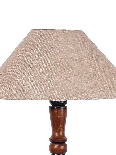 Image of Devansh Beige Jute Wooden Floor Lamp -1