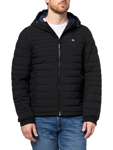 Champion Men's Lightweight Hooded Puffer Jacket, Black, Large - image 3