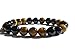 ZENstore - Bracelet Oeil de Tigre et Tourmaline Noire Lithothérapie, Certificat, 16 cm, Mixte, en gemmes, Multicolore