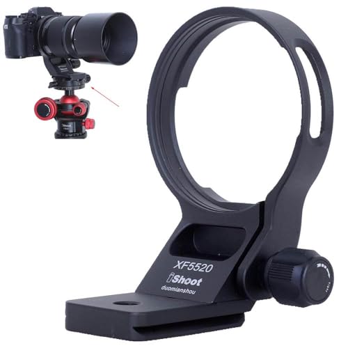 Anillo de soporte para lente Fujifilm XF 70-300 y 55-200mm con base Arca-Swiss para trípodes