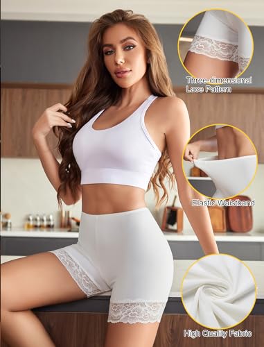 Image of Avidlove Women's Under Shorts for Dresses Seamless Anti Chafe Underwear Smooth Boyshorts Lace Slip Shorts for Women