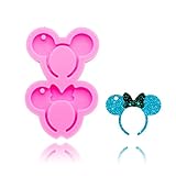 Mouse Headband Mickey Bow Shape Keychain Silicone Mold with Hole DIY Ice Cream Pudding Crystal Cupcake Cake Topper Decoration Desserts Fondant Mold Gum Paste Jelly Shots Candy
