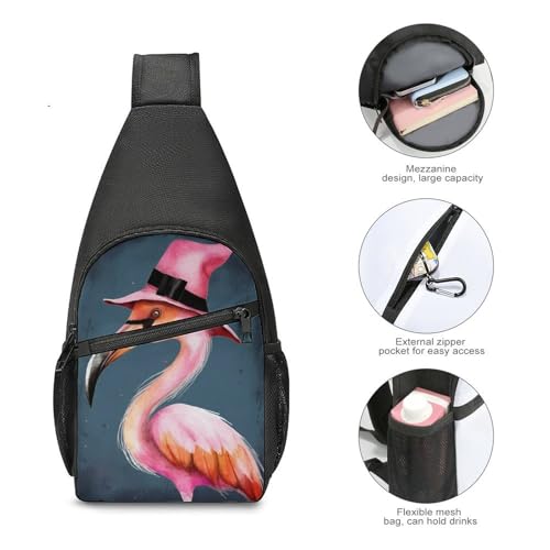 Bolso bandolera Halloween Flamingo bruja para senderismo miniatura 5