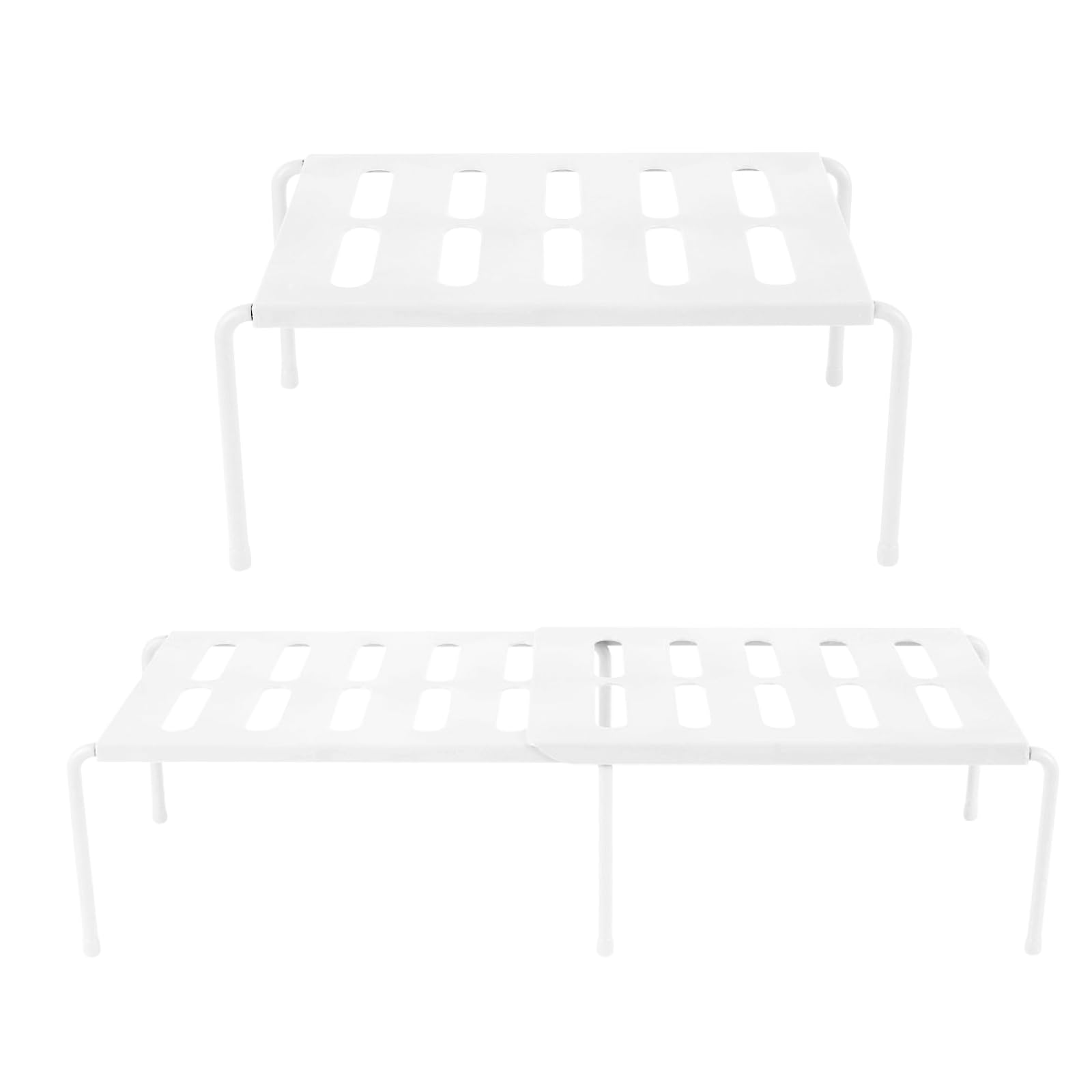 NIHUIFDPY 2Pcs Expandable Cabinet Organizer Shelf, 36-69cm Retractable Kitchen Cupboard Organizer, Space Saving Countertop Finisher Spice Rack for Fridge Kitchen Pantry Bathroom