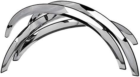 275019F -Fender Trim Compatible with Ford F-150 With Factory Fender Flares and For Lincoln Mark LT (Full Arch) Mirror Polished Stainless Steel 2" Wide Width Set Of 4