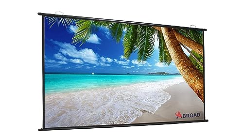 Image of Abroad Map Type Projector Screen 7 Feet (W) x 4 Feet (H) - 92 inch Inch Diagonal Aspect Ratio 16:9 Format, Supports UHD, 3D and 4K