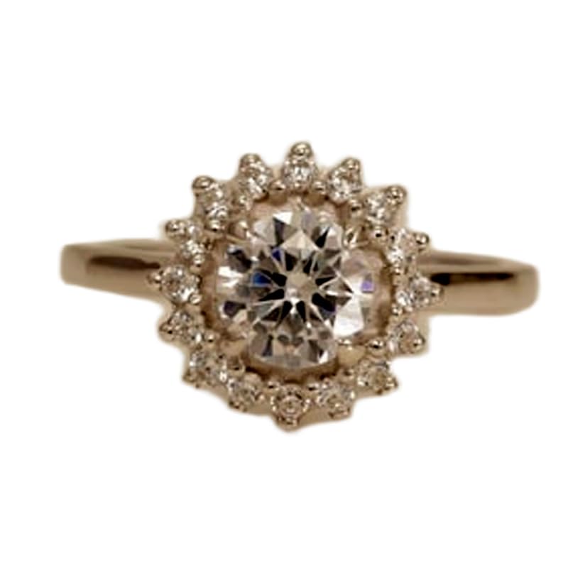 Bague en argent sterling 925 imposante avec pierre CZ transparente