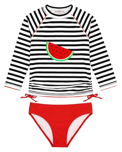 Image of weVSwe Girls Rash Guard Set 2-Piece UPF 50+ Sun Protection Swimsuit 2T-14 Years