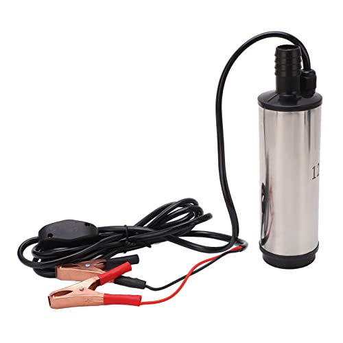 Garosa Pompe de Transfert, Mini Pompe de Ravitaillement en Acier Inoxydable DC 12 V, Débit Minimum de 45 à 50 L, Moteur 4200 Tr/min, Levage de 5 à 8 M avec Filtre pour Utilisation de Transfert de