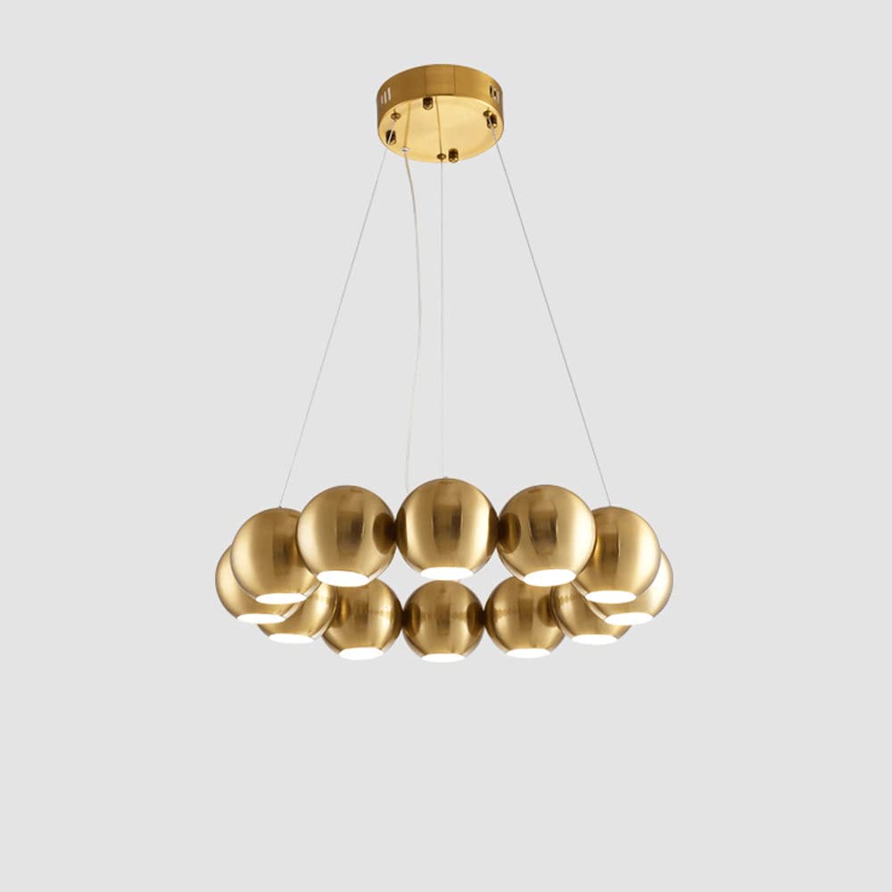 POKHDYE Luxury Gold Ring Lampa wisząca, nowoczesna oprawa oświetleniowa z ciepłym światłem 3000K do kuchennej wyspy/restauracji, dekoracyjna lampa sufitowa wisząca (36W/48W)