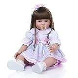 Zero Pam Reborn Dolls 24 Inch Silicone Toddler Reborn Baby Dolls Girl Long Hair Soft Cloth Body Real...