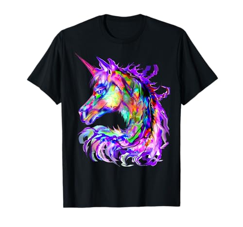 Purple Unicorn Gift Colorful Psychedelic Kawaii Trippy alt T-Shirt Small