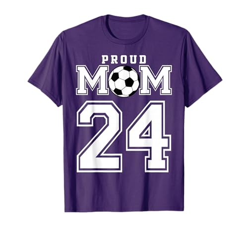 Number 24 Custom Proud Soccer Futbol Mom Personalized Women T-Shirt
