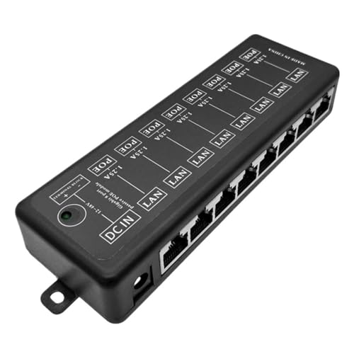Inyector PoE de 4 puertos Gigabit con splitter para simplificar tu red local de 12V a 48V