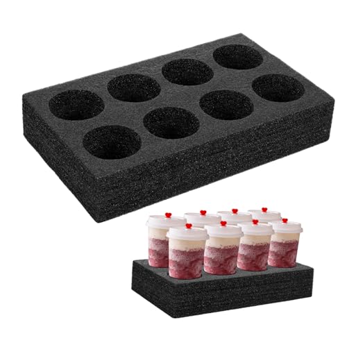 JECOMPRIS Bandeja Portavasos Para Llevar Bebidas Portátil Y Ligera Soporte De Espuma Perlada Para Café Té Y Refrescos Uso En Oficina Picnic Y Fiesta 13.77X7.87X2.75 Pulgadas