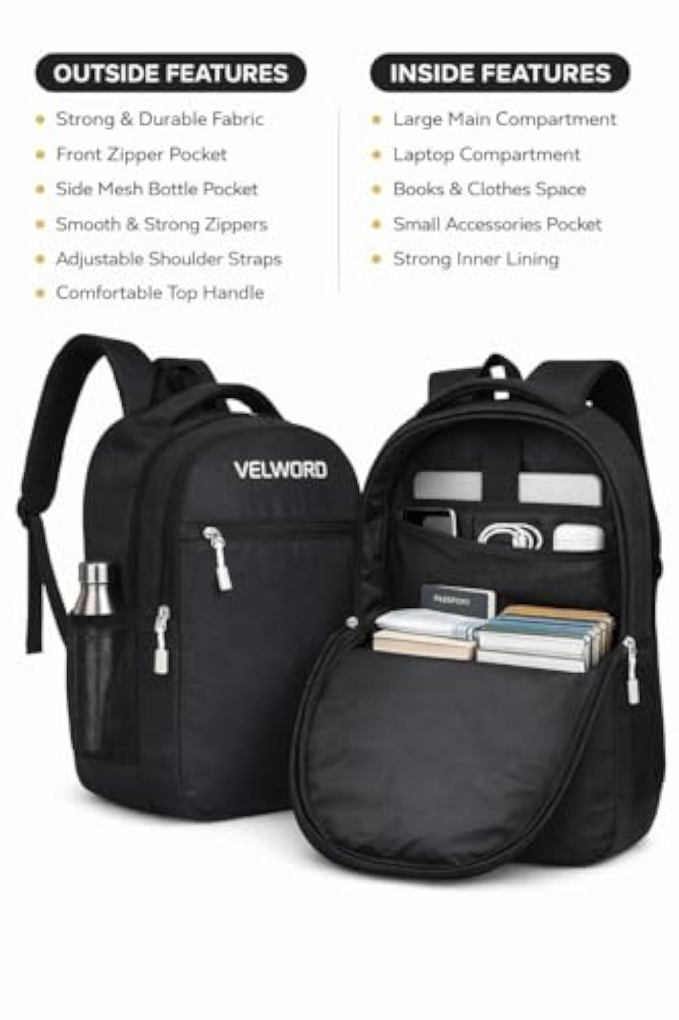 Water-Resistant Laptop & Travel Backpack, Unisex