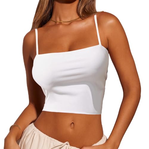 Women's Sexy Adjustable Spaghetti Strap Basic Cami Camisole Double Layer Tank Crop Tops3