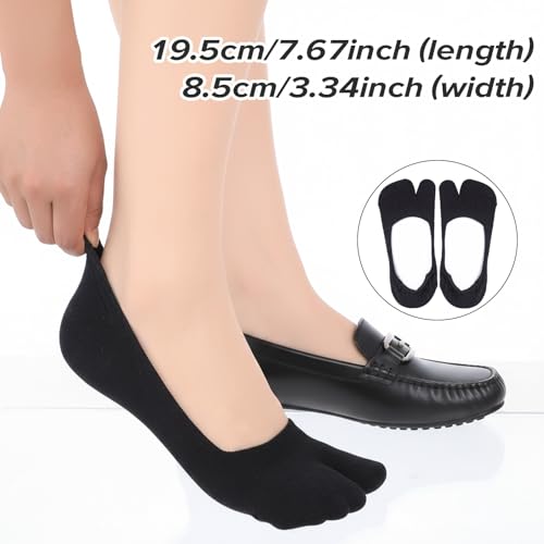 cobee 3Pairs Tabi Socks for Women, Tabi Sock, Split Toe Design Ice Silk No Show Flip Flop Socks Split Toe Non Slip Low Cut for Loafers Sandals - Thumbnail 4