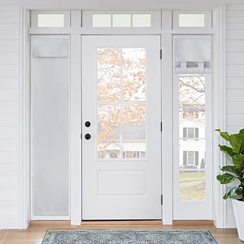 RYB HOME Sightlight Door Window Curtains, Privacy Window Curtains Thermal Insulate Covering for Patio/Glass/Front Door, 12 inch x 69 inches, Greyish White, 1 Panel