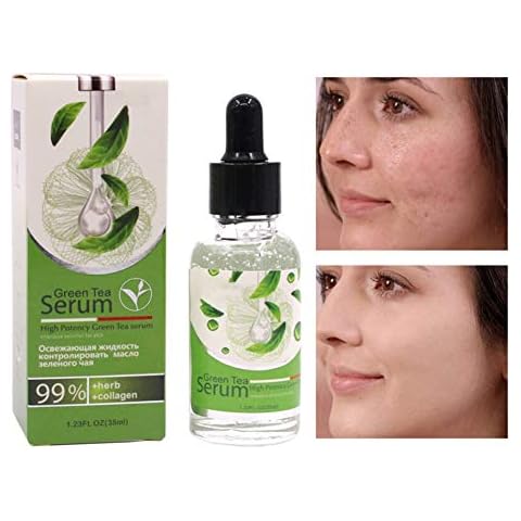 High Potency Green Tee Serum, 99% Herb and Collagen Green Tea Serum 1.23 FL OZ, Refreshing, Hydrating, Moisturizing, Smooth and Soft Skin Moisturizer Cover