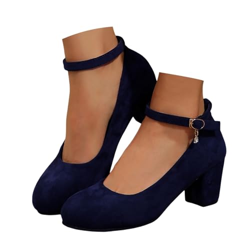 Generisch Damen Trachtenschuhe Chunky Pumps Brautschuhe Geschlossene Bequeme Dirndl Schuhe...