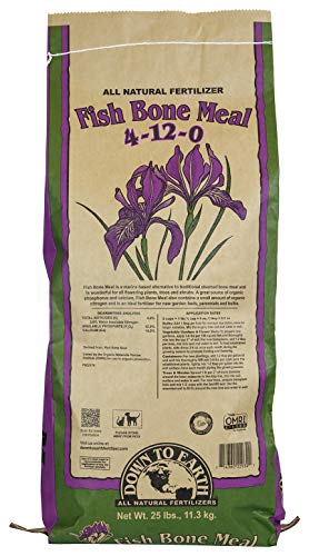Down to Earth Organic Fish Bone Meal Fertilizer 4-12-0, 25 lb