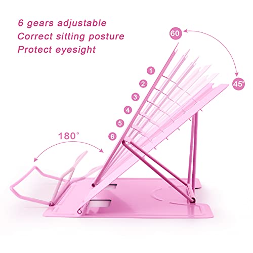 Cs Cosddi Book Stand Holder - Portable Metal Desktop Adjustable Foldable Cookbook Holder,Recipe Book Holder,Textbook Stand，Music Stand，Book Stands & Holders For Reading #TOP3