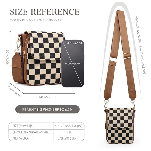 Image of Sling Bag Crossbody Bags For Women Plaid Striped Fanny Packs Chest Bag for Work Shopping