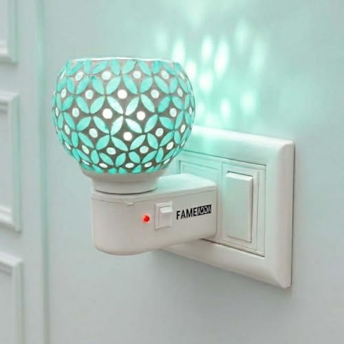 Image of Glass Kapoor Dani Electrical Camphor for Home /Camphor Diffuser Burner /Kapurdani Night Lamp /Multi Functional Essential Oil for Puja Essentials /Kapur Dani with On /Off Switch for Heating