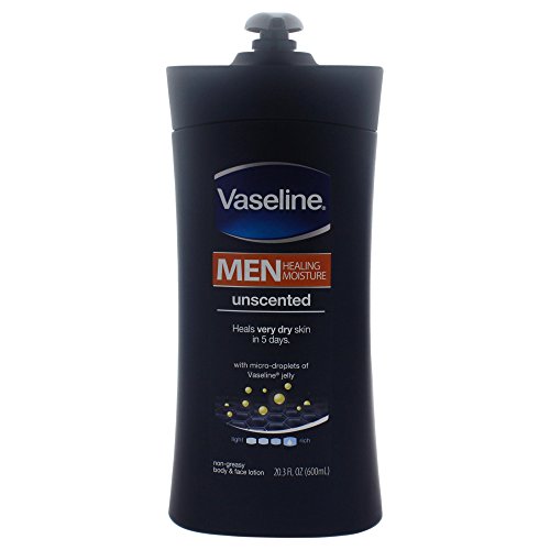 Vaseline Men Healing Moisture Body Lotion, Fragrance Free 20.3 oz (Pack of 6)