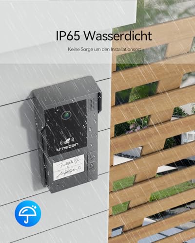 TMEZON WLAN IP Video Türsprechanlage 2-familienhaus,1080P Türsprechanlage mit Kamera,7’’IP Touchscreen,Gegensprechanlage mit Türöffner,APP/Swipe Card Unlock,Bewegungserkennung des Menschen