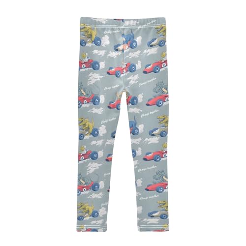 Cute Crocodile Race Car Girls Leggings Athletic Pants Tights Stretch Bottom2