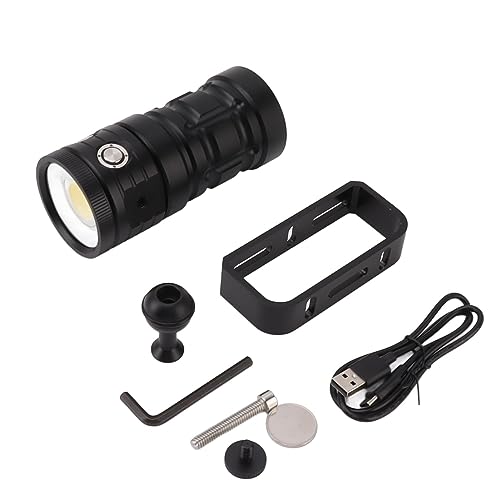 YIZISECCE Linterna LED de buceo LED para buceo en cueva, 18000 lm, ultra brillante, IPX8 impermeable, recargable por USB, profundidad de 100 m, 3 modos de fuente