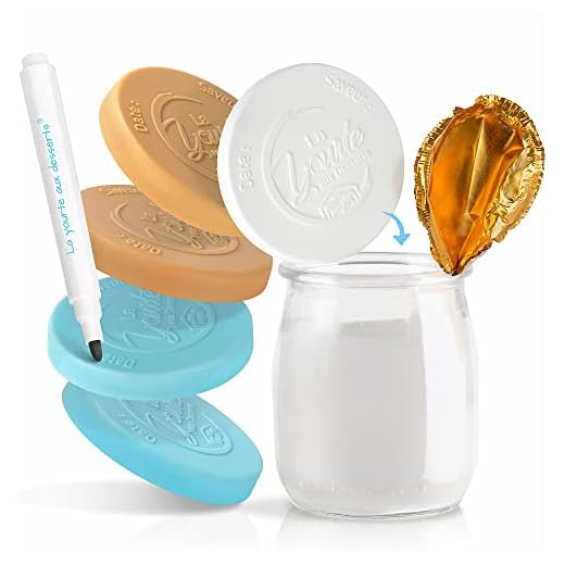 La yourte aux desserts | 30 Tapas por vasos yogurt de cristal | reutilizables | compatibles con marcas comerciales | ⌀56mm | Conformidad contacto alimentos UE | Hermético | BONUS - Marcador