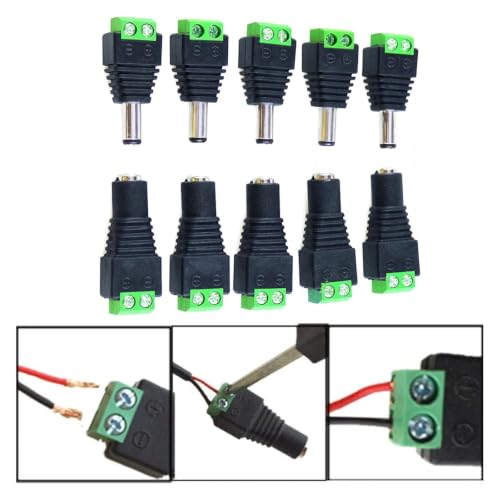 Cable CCTV Security Camera Cable con adaptador DC macho y hembra de 20PCS 3