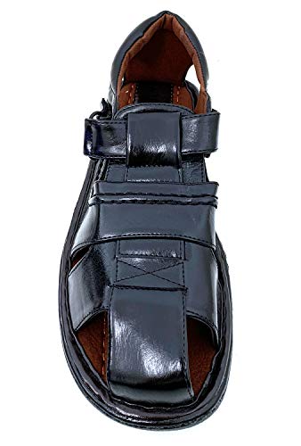 FLS Men's Sandals Closed Toe Adjustable Strap Buckle Fisherman Casual2