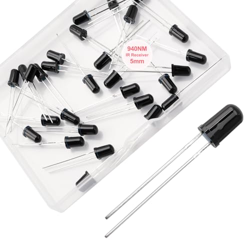 YIXISI 30 Piezas 5mm 940nm LED Receptor de Infrarrojos, Infrarrojo Diodo LED Receptor
