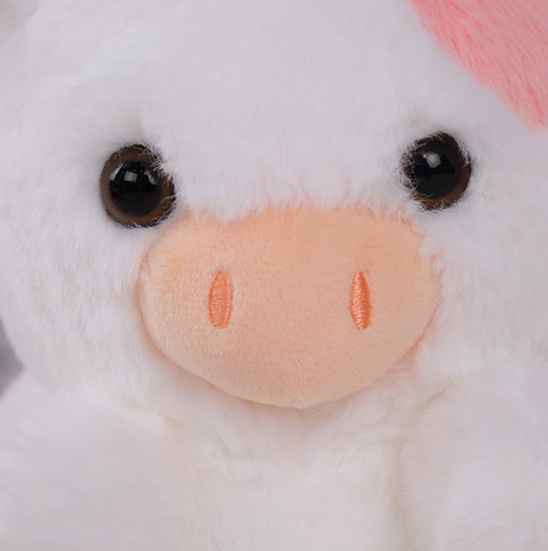 Miniatura 3 de JOSON Juguete de peluche de vaca, bonita almohada de felpa de vaca de fresa, muñeca de felpa de vaca suave, cumpleaños, para niños y niñas (vaca