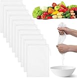 10 Stück Nussmilchbeutel, 30 × 20 cm Nylon Feinmaschiges Passiertuch Feinmaschiges Filter mit...