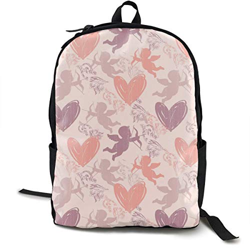 ZhengchunleiX Travel Daypacks Casual Rucksack Sports Book Bags Cute Pink Valentines Pattern
