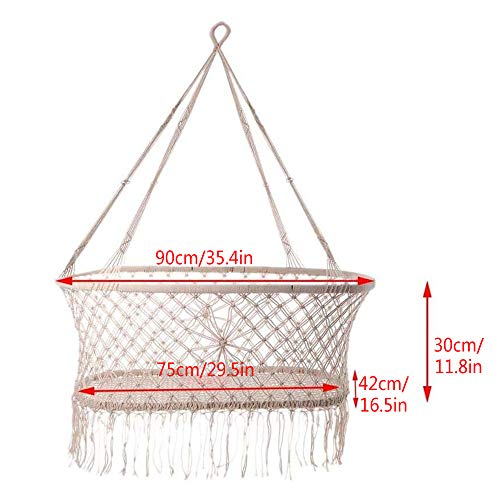 Culla sospesa in macramè con corda di cotone altalena per neonati e bambini, decorazione con accessori inclusi