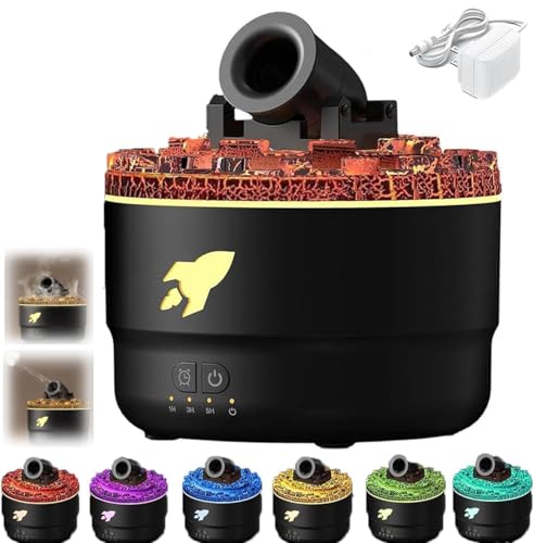 Umidificador de aroma Cannon Blast, umidificador silencioso de vapor de LED de 7 cores, 2 modos, tor