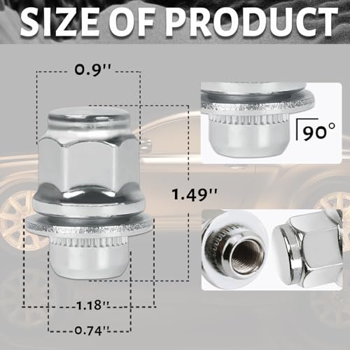 Image of 24pcs M12x1.25 Lug Nuts with Mag Flat Seat