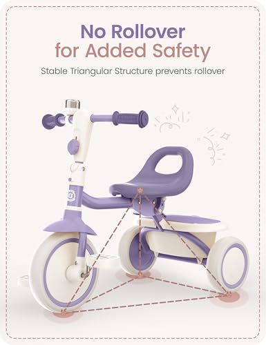 Image of besrey Toddler Tricycle with Bell, for Ages 18 Months to 5 Years