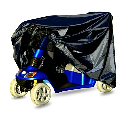 Upgraded Mobility Scooter Cover, 420D Thicker Oxford Fabric, Scooter Cover Waterproof Mobility With Waterproof Strip - Water Resistant, Durable With 2 Fixed Buckles By Valchoose (Black) #TOP11