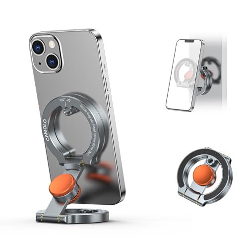 Image of Magnetic Phone Stand with Spinner,Double Side Ring Holder,Attach to Any Iron Surface,Compatible with iPhone 17 /16 /15 /14 /13 /12 Series&MagSafe Cases,for Gym Office Travel Tiktok,Stress Relief